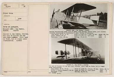 Signal Corps Comparison: Bréguet 14 and Caproni 3 Bombers