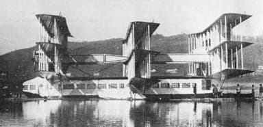 The Caproni Ca.60 on Lake Maggiore on the South Side of the Alps