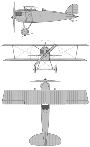 Three View Drawing of Aero A.18