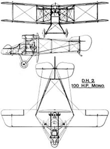 Three View Drawing of Airco D.H.2