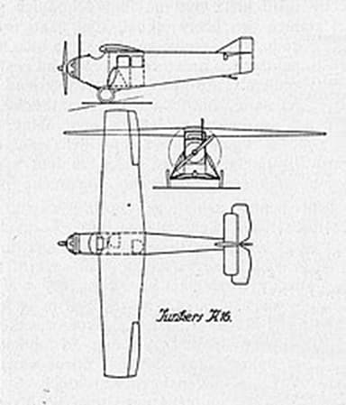 Three View Drawing of Junkers K 16