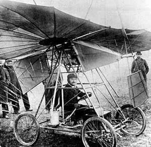 Traian Vuia in his Vuia I flying machine in 1906