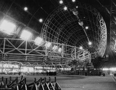 USS Macon Under Construction Showing Diagonal Girders in Rings (1932)