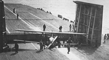 View of Béarn Flight Deck Operations (Including Levasseur PL.2 ?)