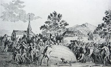 Villagers Attack Balloon built by Jacques Charles and the Robert Brothers