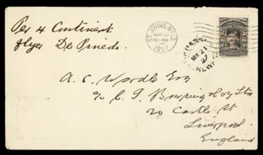 Mail Carried on the Four Continents Flight of 29,180 miles in 123 days