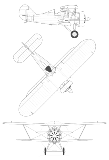3-view Drawing of Polikarpov I-5