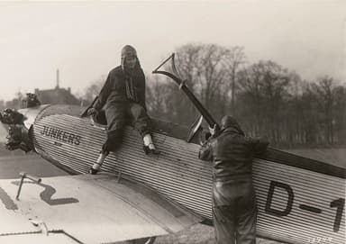 Aviator with Junkers Junior Sports Plane (Circa 1935)