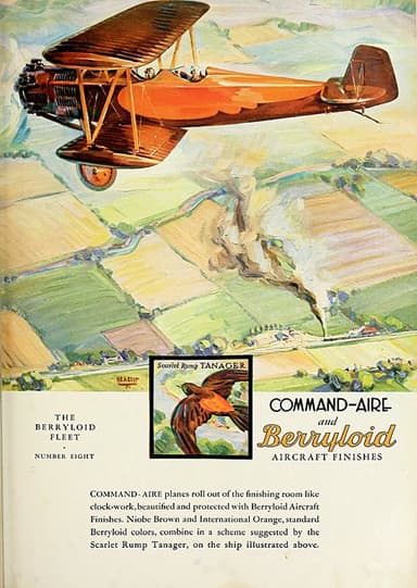 Berryloid Pigmented Dope Advertisement Showing Command-Aire 5C3