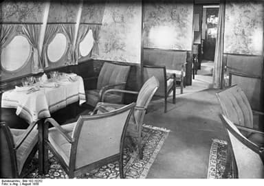 The Dining Room on the Dornier Do X 12-Engine Airplane